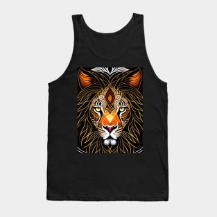 Majestic Africn Lion Intricate Face Design Tank Top